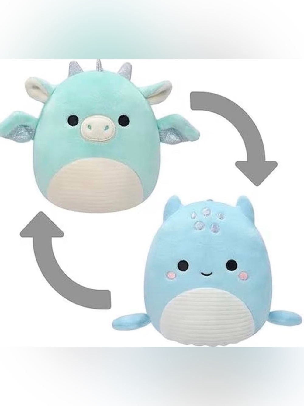 NWT Squishmallows Flip-A-Mallow Miles & Lune 2-in-1 Plush Size 8”